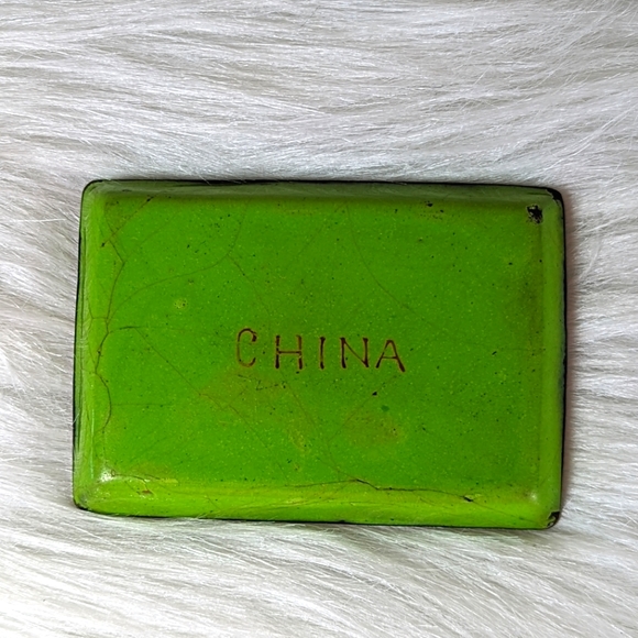 Rose Medallion Chinese Famille Enamelware Cloisonne Trinket Pin Tray - Picture 4 of 4